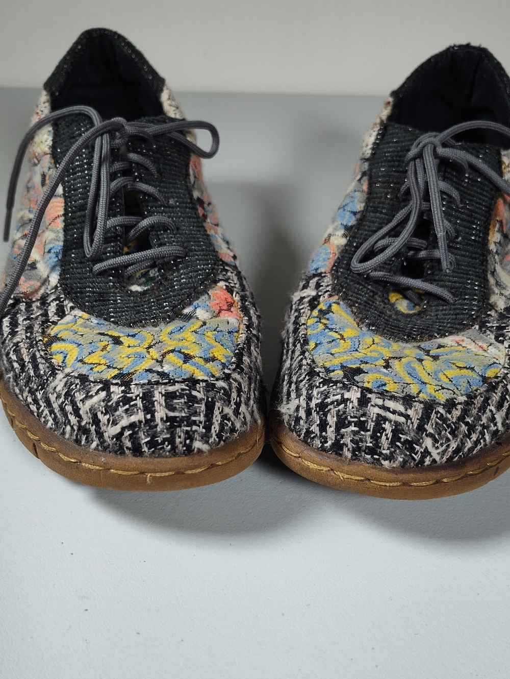 Born Taza Tapestry patchwork leather lace-up sneakers 9‎ - Picture 2 of 11